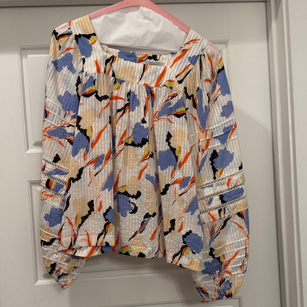 Joie square-neck cotton-silk blouse